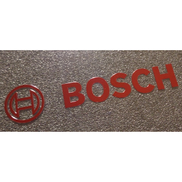 Bosch Étiquette en métal chromé rouge / Aufkleber / Autocollant / Badge / Logo 90 x 20 mm [433b]