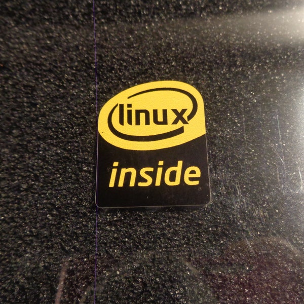 Linux Inside Vinyl Sticker Logo Emblem Badge 19x24mm [801]