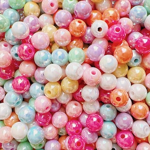 8 mm Acrylfarben Farbperlen | 8 mm Armband Perlen | 8 mm Hübsche Farbe Perlen für DIY Handwerk