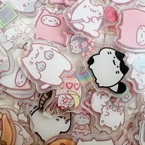 Cute Cat Acrylic Charms 4cm | Funny Cat Acrylic Charms | Cartoon Cat Acrylic Charms