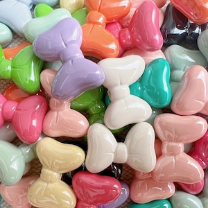Coloured Bow Beads for Pens, Keychains etc (Random set of 10)
