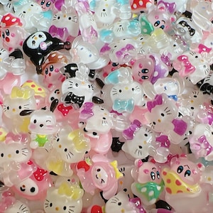 Mini dijes de uñas Kawaii San Poyo / Lindos cabujones decorativos de dibujos animados para arte de uñas, decoración de cuentas y proyectos de manualidades DIY