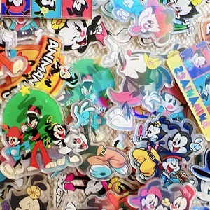 90s Cartoon Siblings Acrylic Charms | Zany Toon Character Keychain | Retro Animation 4cm Accessories | Random 15pc Set
