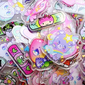 Acrylic Charms - Cosmic Cute Characters Pink Purple