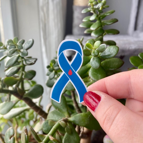 Diabetes Awareness Ribbon Sticker - Diabetes Awareness, Support, Education, Accessories, Decal for Laptop, Waterbottle, Phone Case