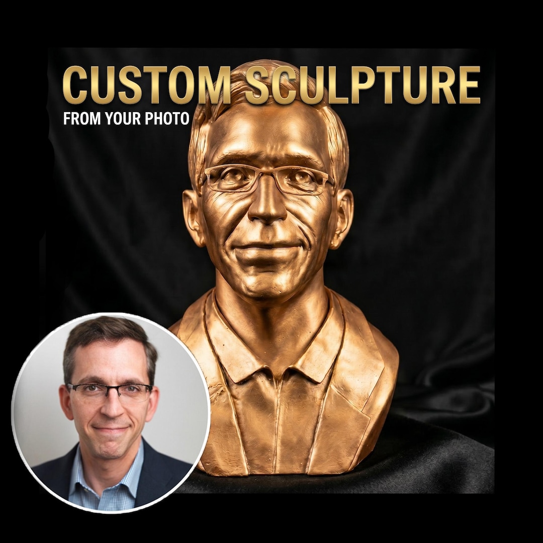 Custom Portrait Statue — Detailed 12” Resin Art Collectible - Etsy