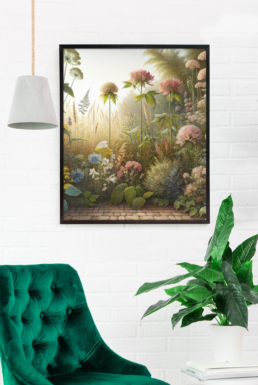 Midcentury Modern Boho Flowers Bouquet Wall Art Garden Artful Floral ...