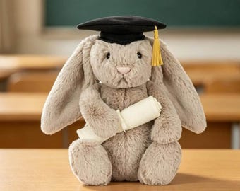 Jellycat Graduation Bunny Plush Bashful Beige Bunny Class of 2026 Gift for Her