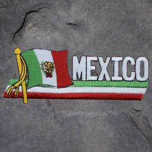 Mexico Flag Patch: Embroidered Iron-On, Latin America