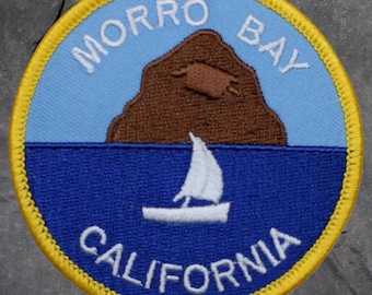 Morro Bay California Patch - San Luis Obispo, Morro Rock, Pacific Ocean (Iron On)