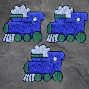 Train Patch Set - 3 Pack, Steam Engine, Locomotive, Applique (Iron On)