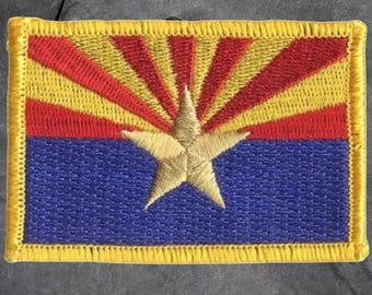 Arizona Flag Patch - AZ Badge, Copper Star, Phoenix, Applique (Iron On)