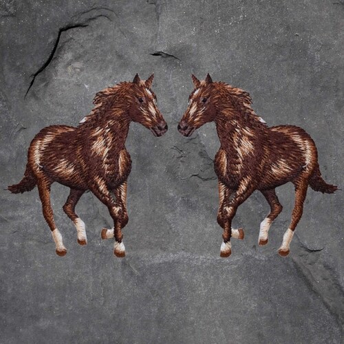 Horse Patch Set - Western, Cowboy, Equestrian, Animal Badge, Applique (Iron On)
