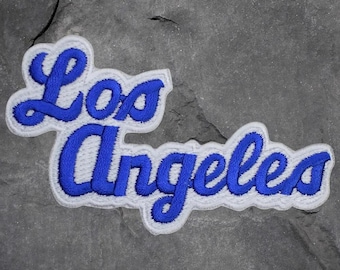 Los Angeles Patch - California, LA, Blue & White, Applique (Iron On)
