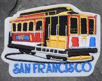 San Francisco Cable Car Patch - California, SF Badge, Applique (Iron On)