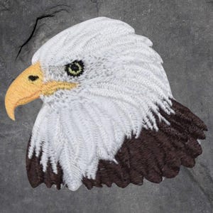 Weißkopfseeadler Kopf Patch - Gestickte Applikation Amerikanischer Vogel Abzeichen (Iron On)