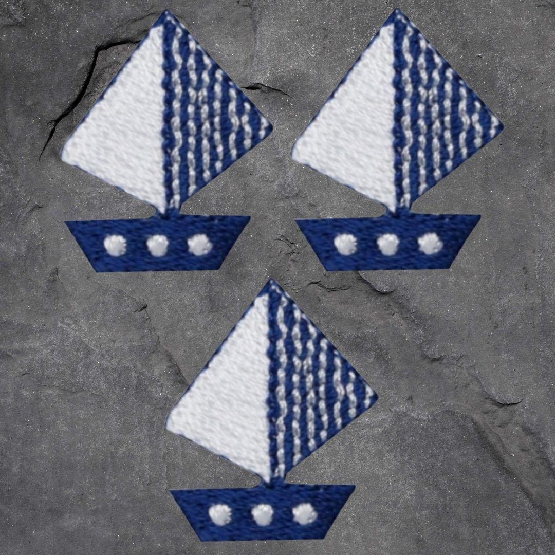 Sailboat Patch Set - 3 Pack, Sailing, Nautical, Ocean, Applique (iron ...