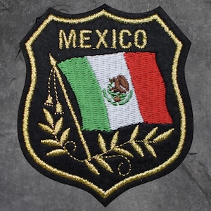 Mexico Patch: Embroidered Mylar Badge (Iron On)