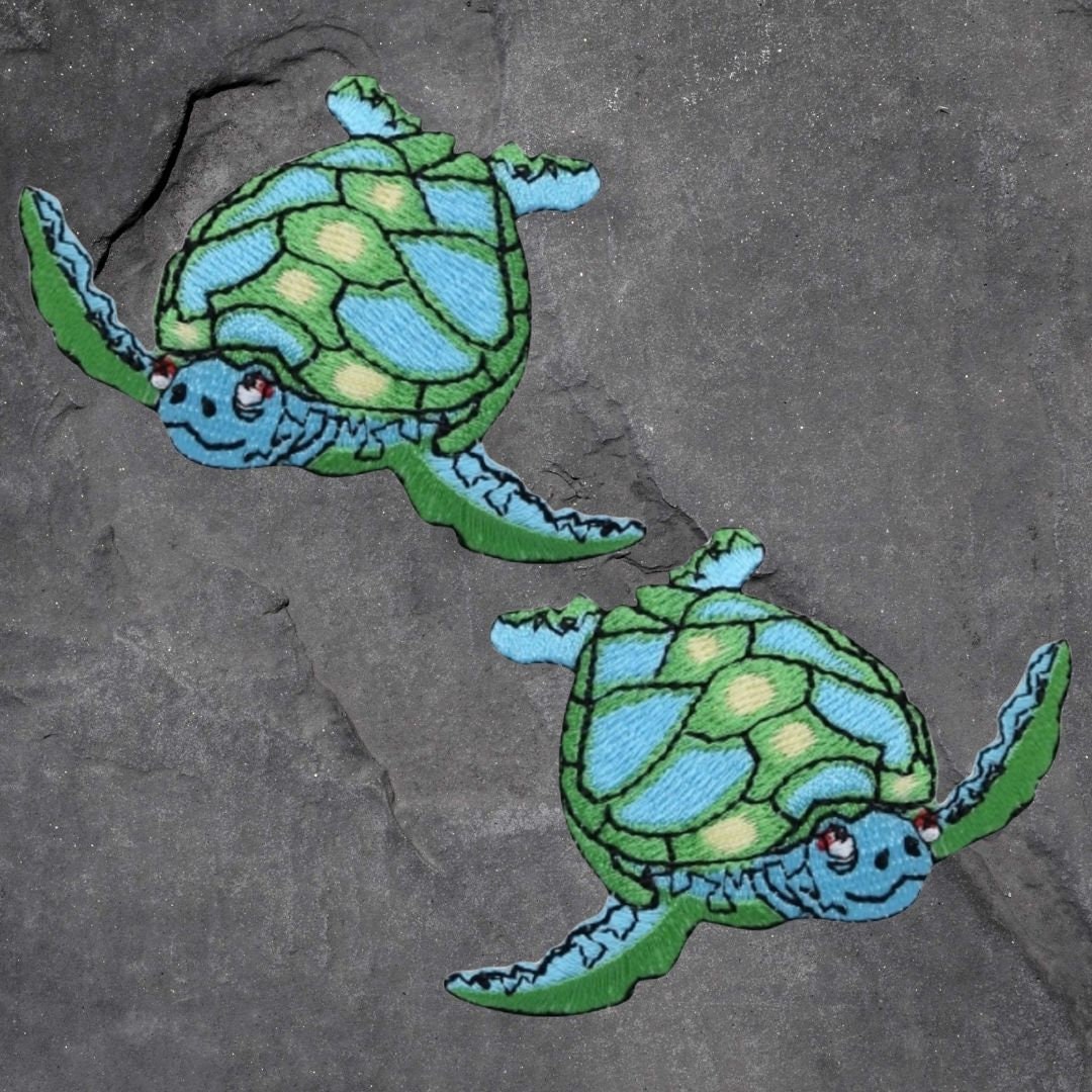 Sea Turtle Patch Set - Applique, Ocean, Sea Creature, Animal Badge ...