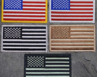 American Flag Patch Set - 5 Pack, USA, Freedom, Military, Applique (Iron On)