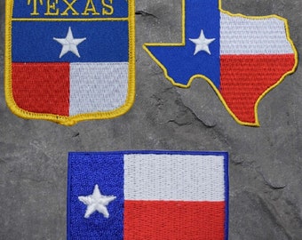 Texas Patch Set - Dallas, Lone Star State, Houston, Austin, San Antonio(Iron On)