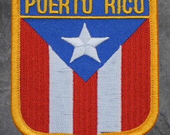 Puerto Rico Patch -  San Juan, Caribbean Sea, Flag, Shield (Iron On)