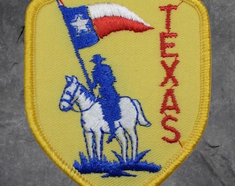 Texas Cowboy Patch - Gestickte Texanische Flagge, Pferd & Reiter Abzeichen (zum Aufbügeln)