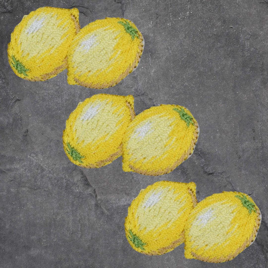 Lemon Patch Set - 3 Pack, Citrus Fruit, Food, Chef, Cooking, Applique ...