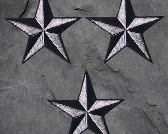 16 Pack Iron-On Star Patches - 45mm Black Embroidered Sew-On Appliques For DIY, Clothes, Bags & Crafts-752554