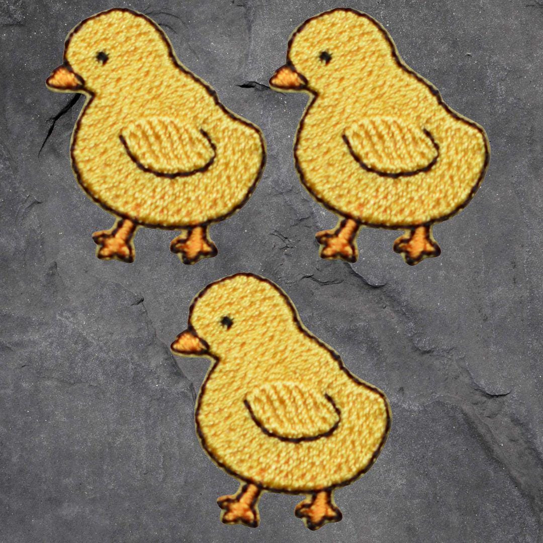Chick Patch Set - 3 Pack, Baby Chicken, Farm, Yellow, Applique (iron On ...