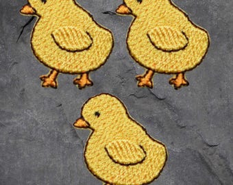 Chick Patch Set - 3 Pack, Baby Chicken, Farm, Yellow, Applique (Iron On)