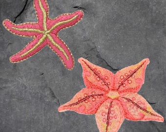 Starfish Patch Set - Pink Starfish, Ocean, Sea Creature, Sealife (Iron On)