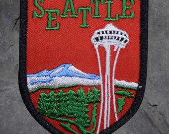 Seattle Patch - Embroidered Washington, Mount Rainer, The Needle Badge (Iron On)