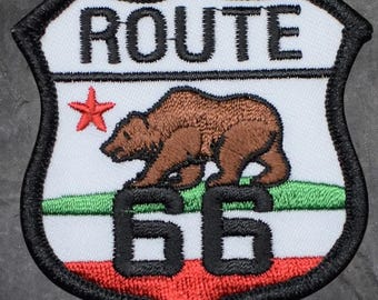California Route 66 Patch - Los Angeles, Road to the West, Applique (Iron On)