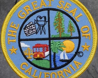 The Great Seal Of California Patch - Hollywood, San Francisco, Los Angeles (Iron On)