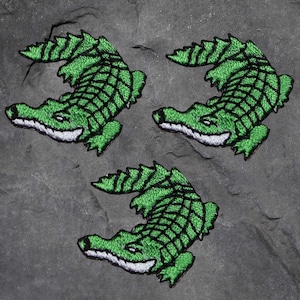 Alligator Patch Set - Crocodile, Reptile, Gator, Applique (Iron On)