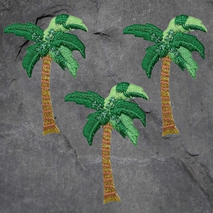 Palm Tree Patch Set - 3 Pack, Tropical Island, Applique (Iron On)