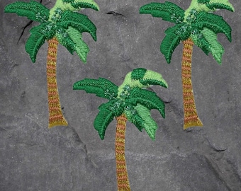 Palm Tree Patch Set - 3 Pack, Tropical Island, Applique (Iron On)