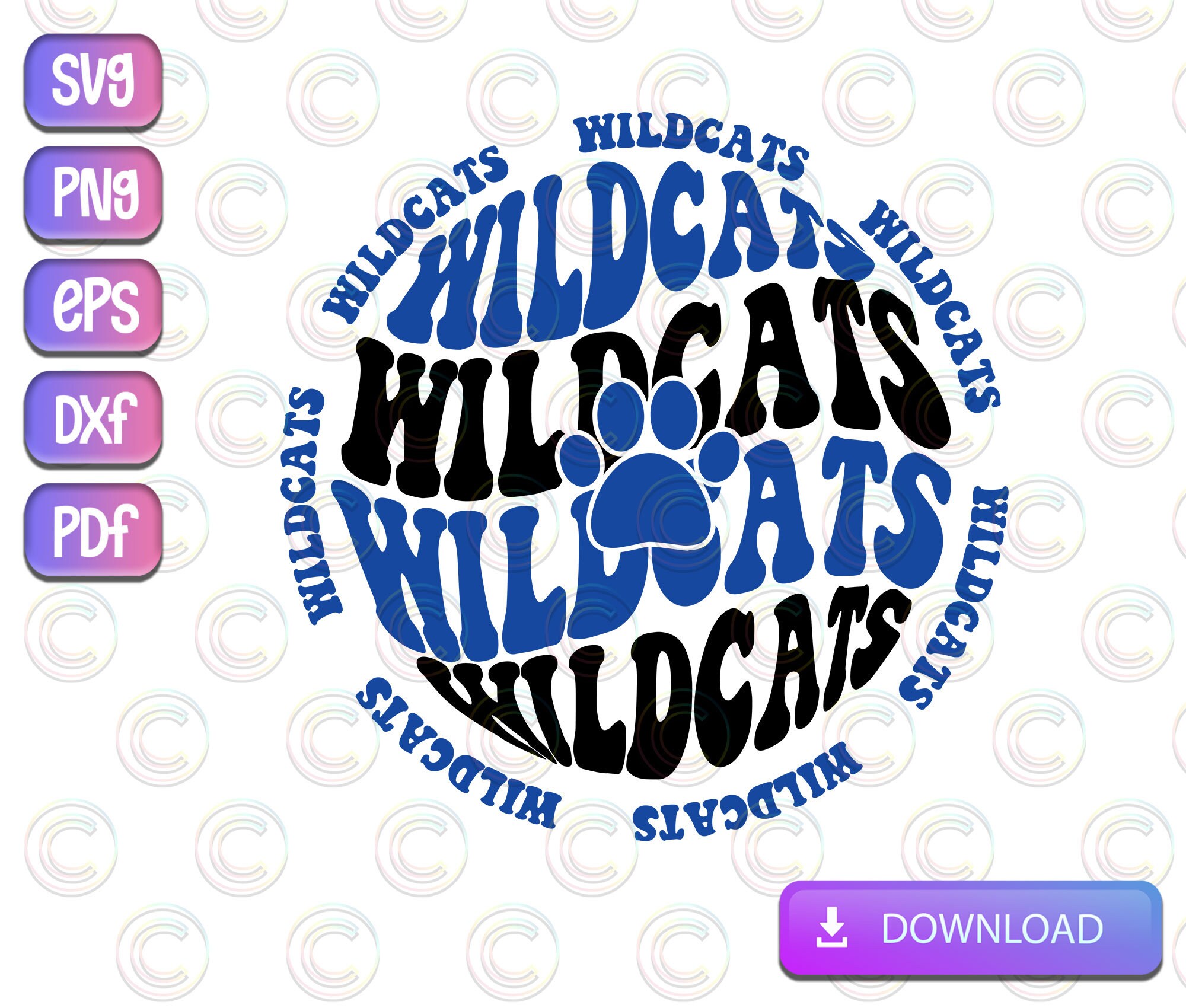 Stacked Wildcats Paw SVG Wildcats Mascot Svg Wildcats Svg - Etsy