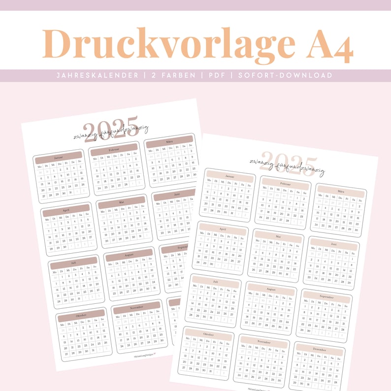 Kalender 2025 Kalender 2025 deutsch Kalender 2025 A4 Kalender 2025 PDF 