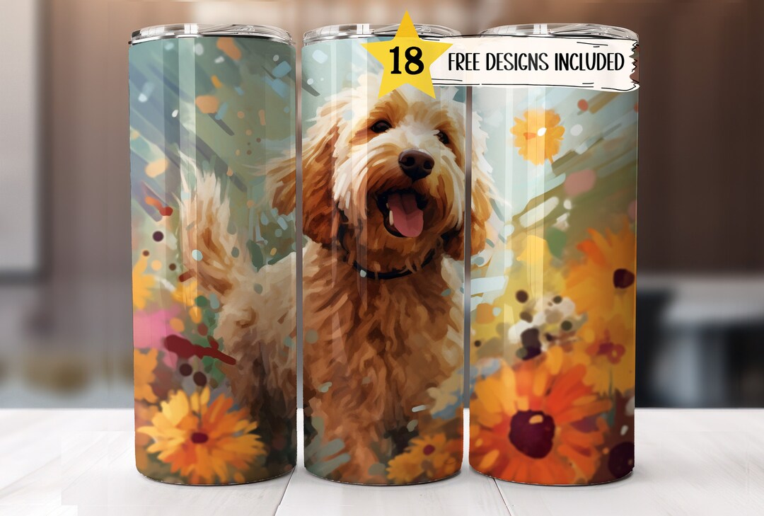 Doodle Tumblerwrap 20 Oz Skinny Doodle Tumbler Wrap Dog Sublimation ...