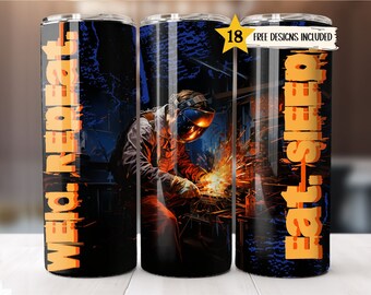Welding Sublimation Wrap 20 oz Skinny Tumbler Wrap Welding Sublimation Designs Straight PNG File Digital Download Template Man Welders Life