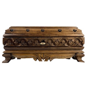 Jewelry box with border wood walnut &quot;Divan VI S&quot; - hand-carved jewelry box - treasure chest of the exclusive kind