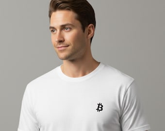 Bitcoin Pocket Logo T-Shirt - Minimal Crypto Tee - Soft Cotton Shirt for Bitcoin Enthusiasts