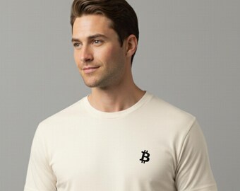 Bitcoin Pocket Logo T-Shirt - Minimal Crypto Tee - Soft Cotton Shirt for Bitcoin Enthusiasts