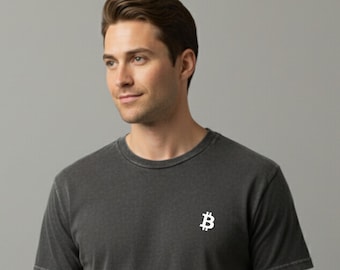 Bitcoin Pocket Logo T-Shirt - Minimal Crypto Tee - Soft Cotton Shirt for Bitcoin Enthusiasts