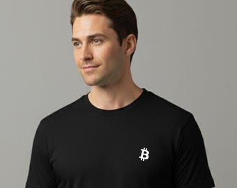 Bitcoin Pocket Logo T-Shirt - Minimal Crypto Tee - Soft Cotton Shirt for Bitcoin Enthusiasts