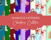Christmas Seamless Pattern Set: Holiday Digital Paper (Instant Download)