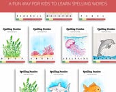 Under the Sea Word Puzzle for Kids - Cut and Arrange Activity - SW04