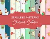 Christmas Seamless Pattern Set: Scrapbook Paper, Holiday Crafts (Digital Download)
